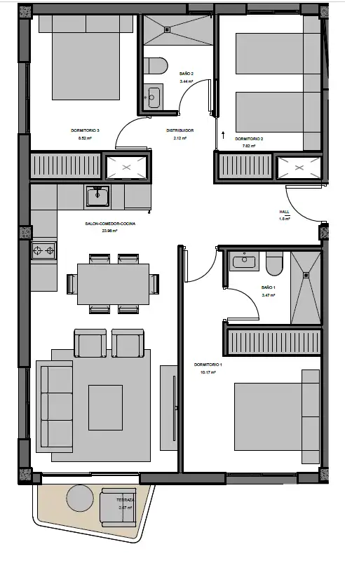 Apartamento en venta en Alicante / Alacant con Aire acondicionado, Calefacción y Terraza