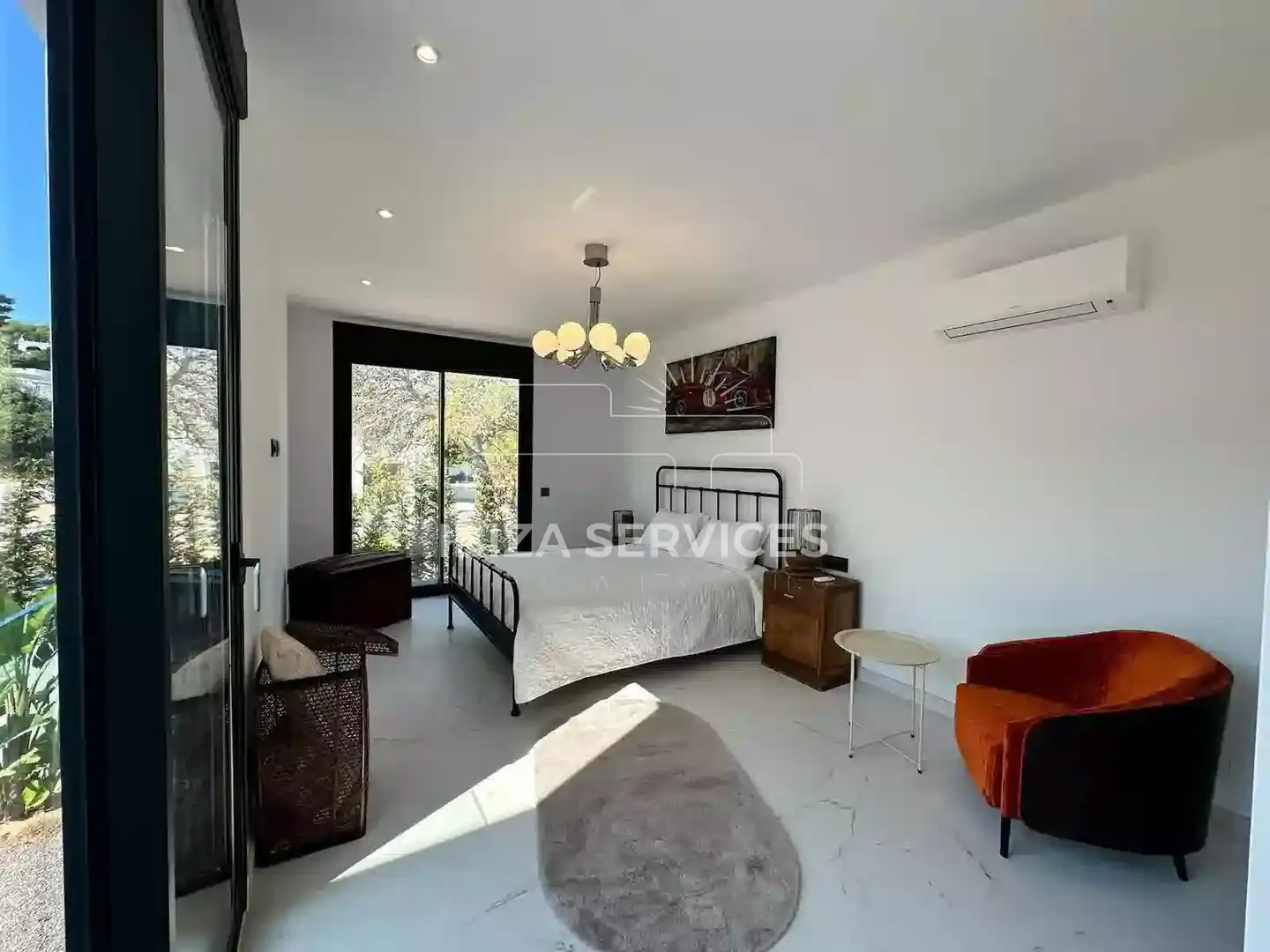 Habitación de Casa o chalet de alquiler en Santa Eulària des Riu con Aire acondicionado, Jardín privado y Piscina
