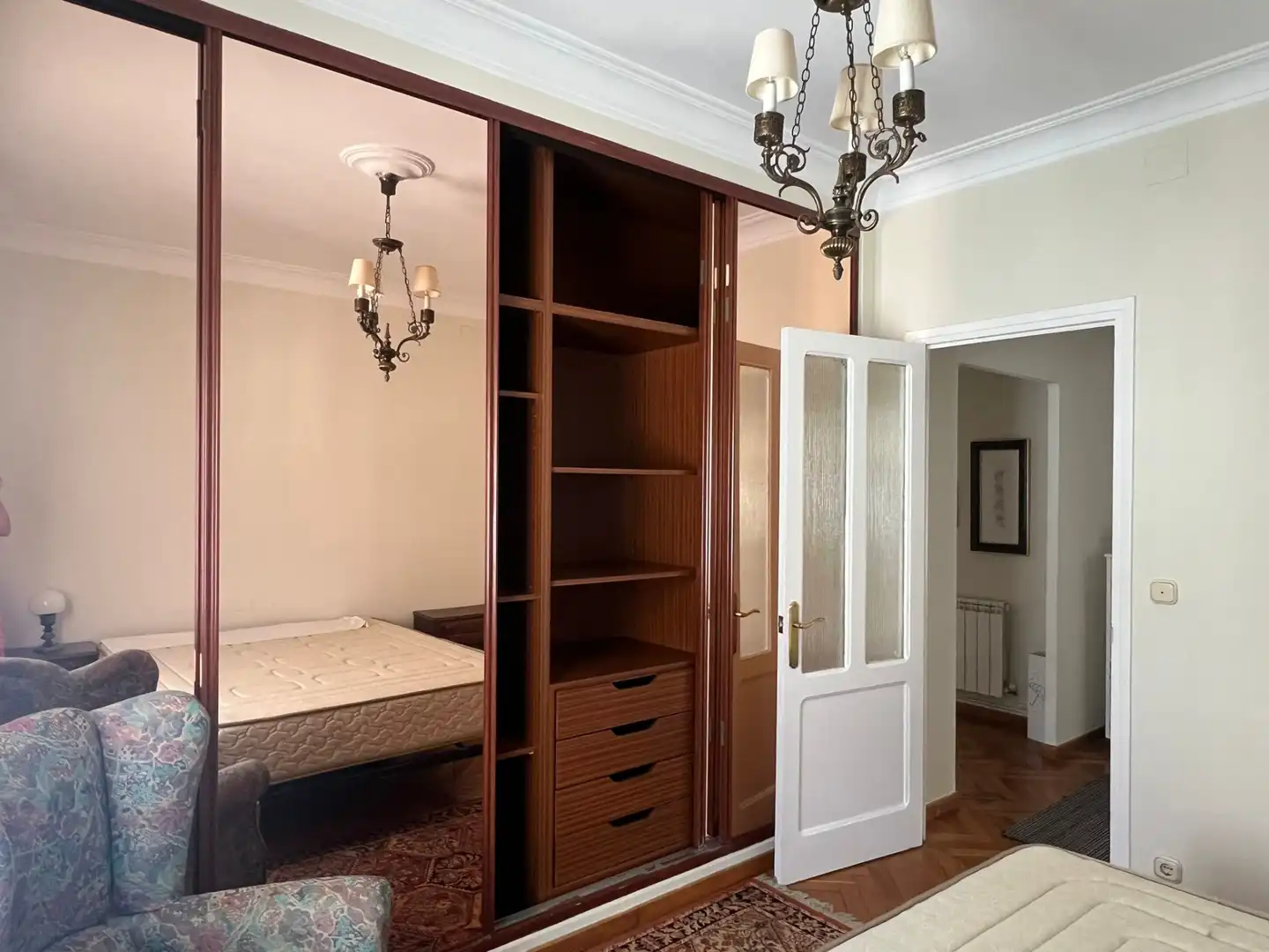 Bedroom of Flat for rent in Ferrol  with Heating, Parquet flooring and Furnished