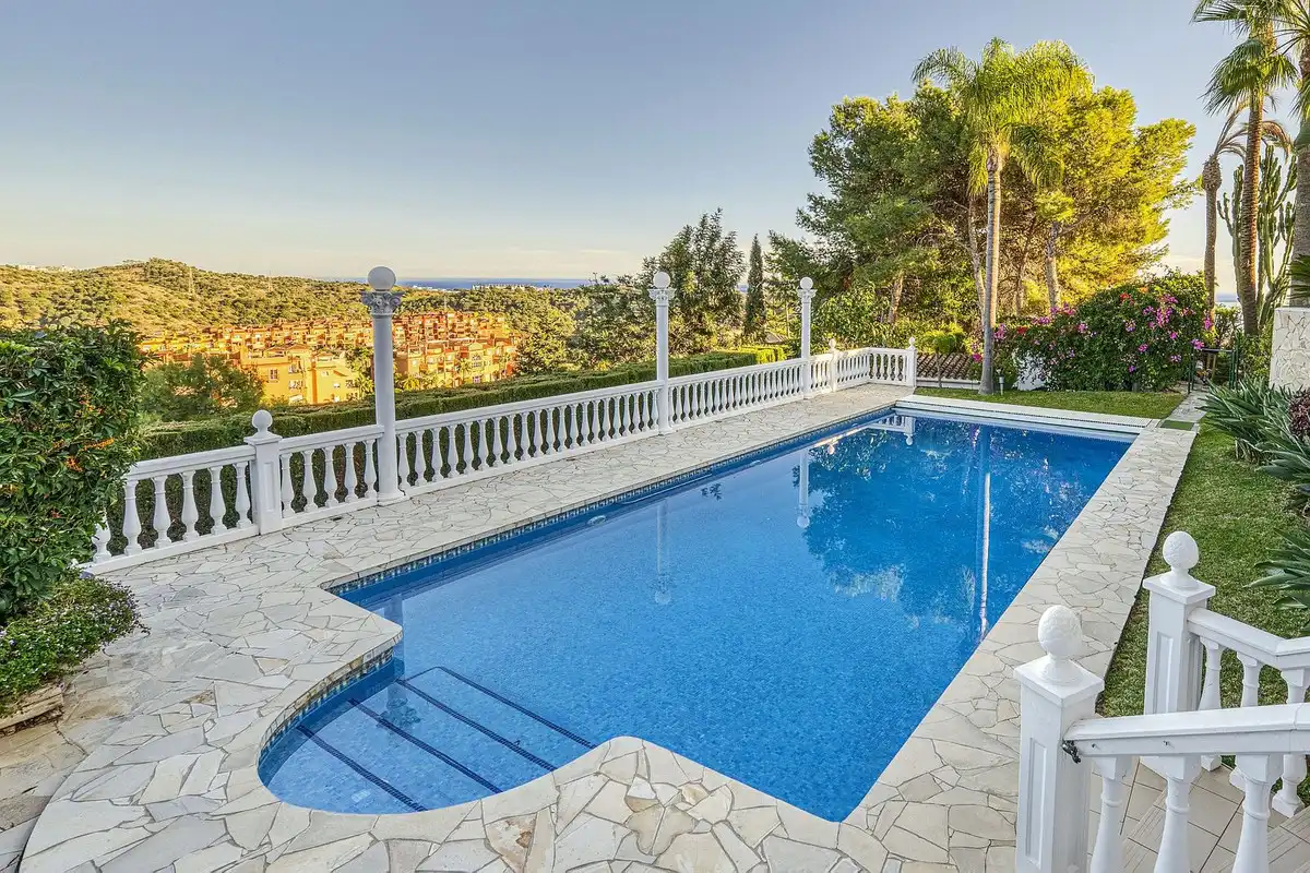Swimming pool of Detached homes for sale in Marbella  with Air Conditioner, Terrace and Storage room