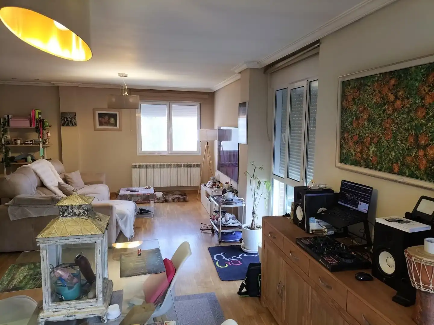 Sala de estar de Casa o chalet en venta en Villalobón con Calefacción, Jardín privado y Parquet