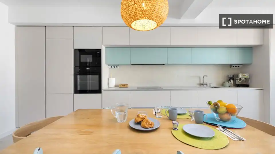 Cocina de Apartamento para compartir en  Palma de Mallorca con Aire acondicionado, Terraza y Amueblado