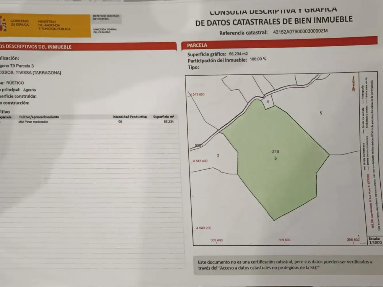 Terreno en venta en Tivissa