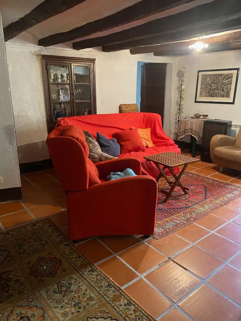 Sala de estar de Finca rústica en venta en Riudecanyes con Calefacción, Terraza y Amueblado