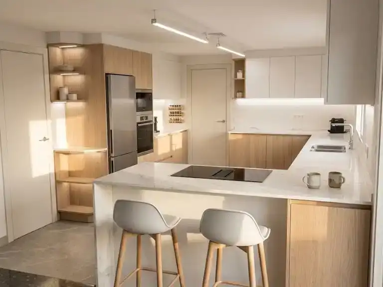 Küche von Wohnung zum Verkauf in  Valencia Capital mit Klimaanlage und Balkon