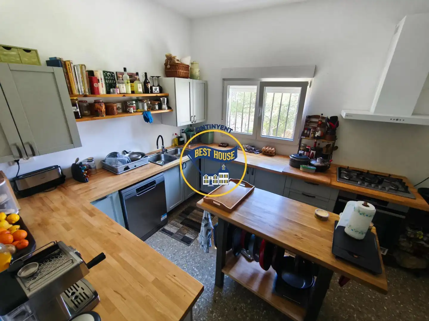 Cocina de Finca rústica en venta en Alfafara con Aire acondicionado, Jardín privado y Terraza