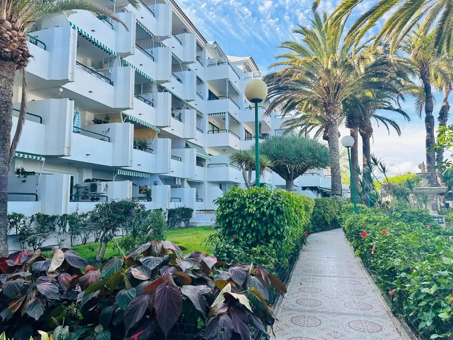 Vista exterior de Apartament de lloguer en San Bartolomé de Tirajana amb Aire condicionat, Jardí privat i Moblat