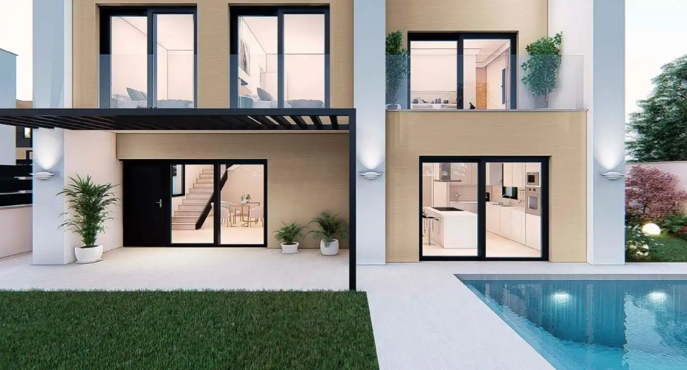 Vista exterior de Casa o xalet en venda en Sant Joan d'Alacant amb Jardí privat, Terrassa i Piscina