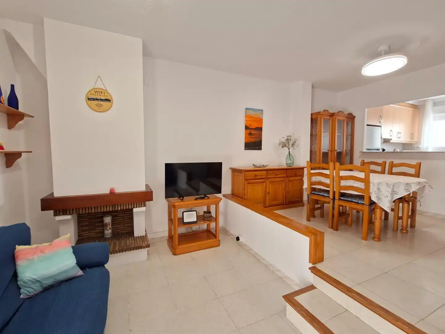 Wohnzimmer von Einfamilien-Reihenhaus zur Miete in Vinaròs mit Terrasse, Möbliert und Gemeinschaftspool