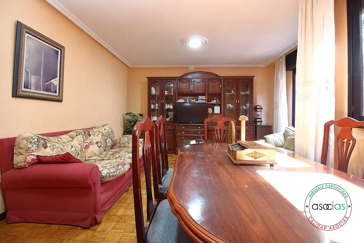 Sala de estar de Piso en venta en Gijón  con Calefacción, Parquet y Terraza