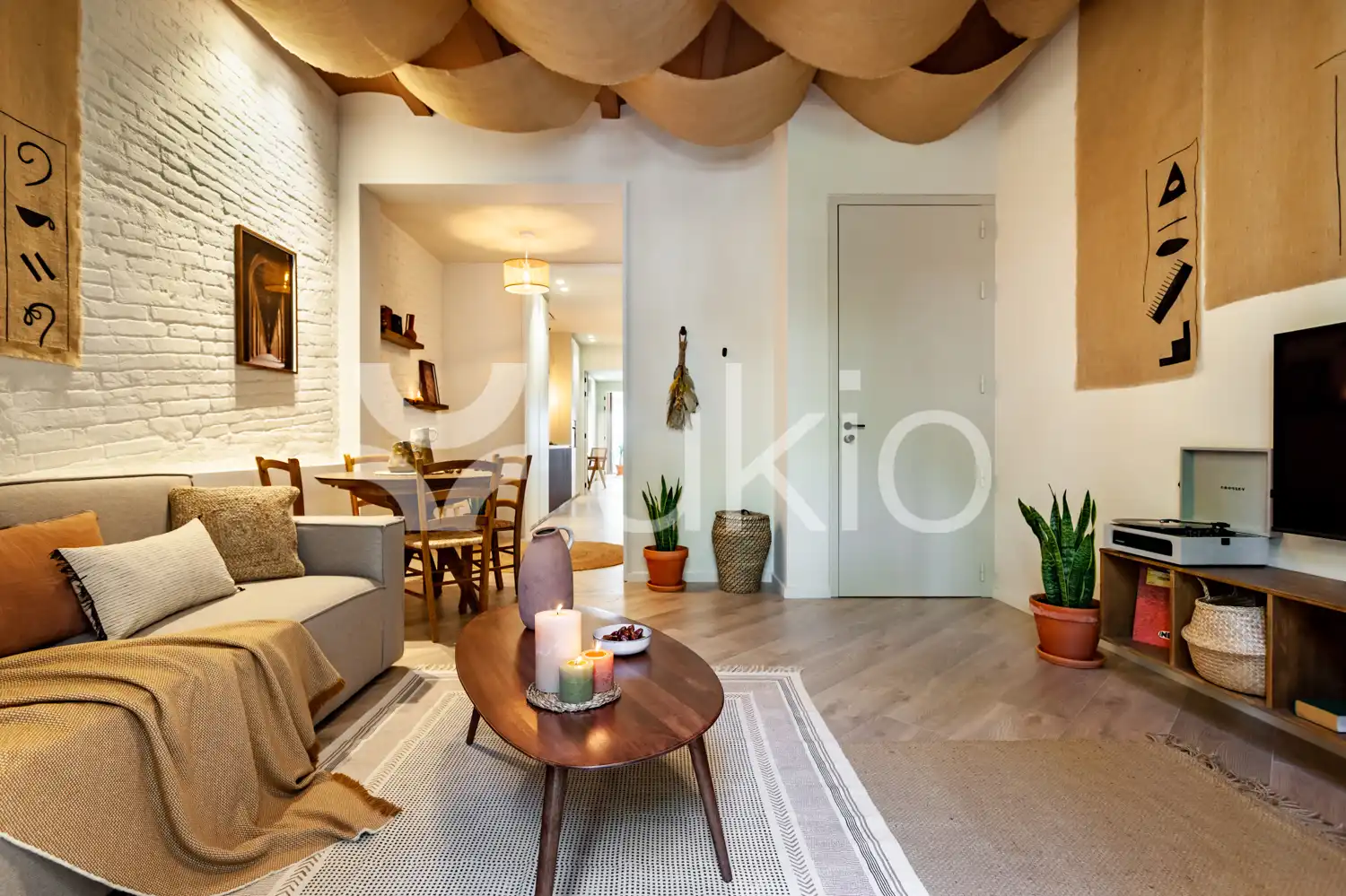 Sala de estar de Apartamento de alquiler en Barcelona con Aire acondicionado, Amueblado y Horno
