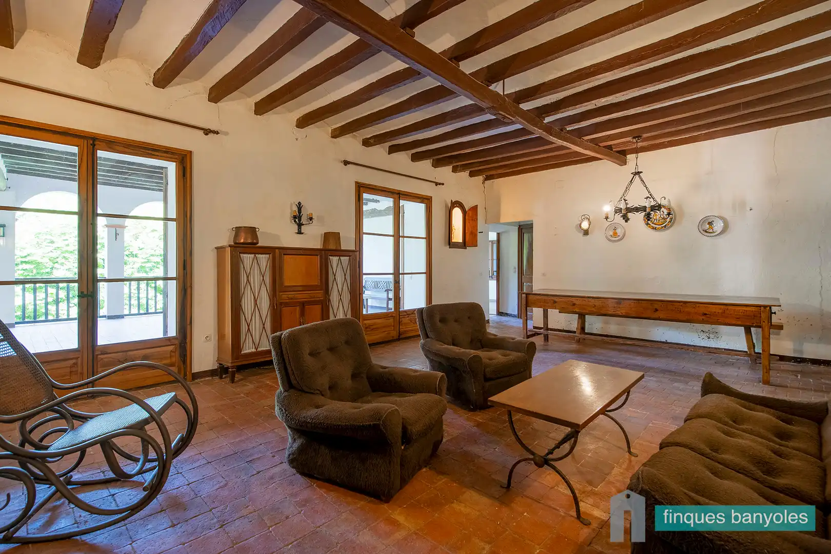 Sala d'estar de Finca rústica en venda en Les Preses amb Calefacció, Jardí privat i Terrassa