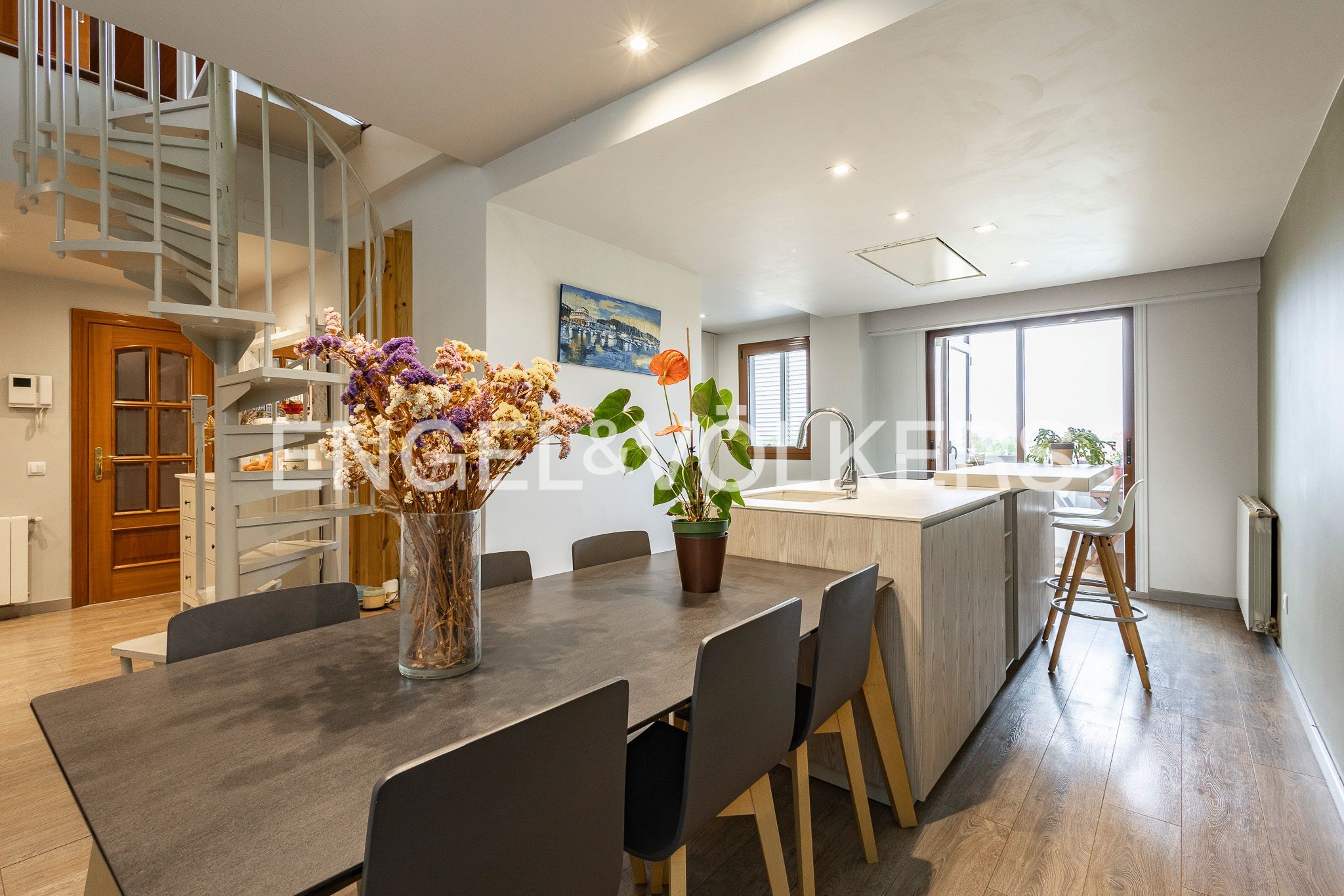 Dining room of Apartment for sale in Sant Joan Despí  with Heating, Parquet flooring and Terrace