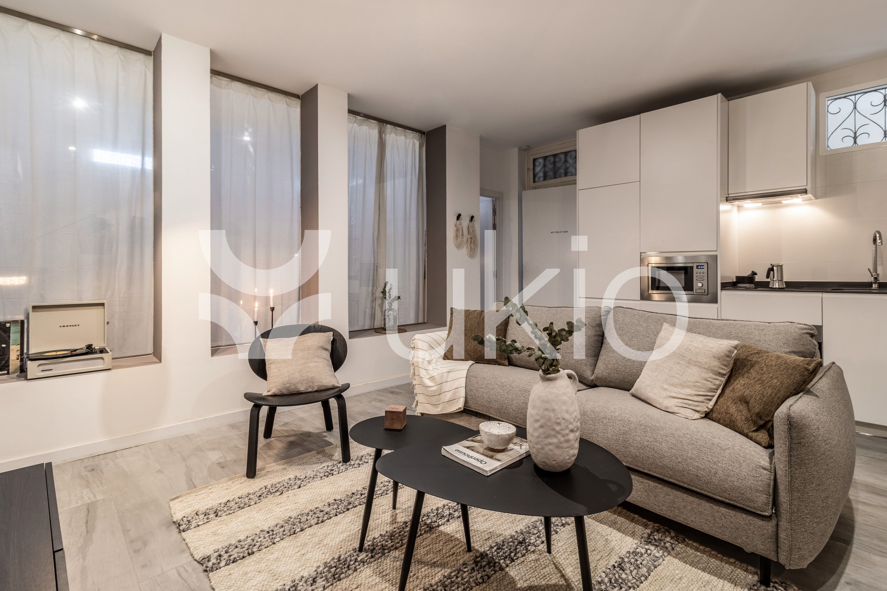Living room of Flat to rent in  Madrid Capital  with Air Conditioner, Heating and Furnished