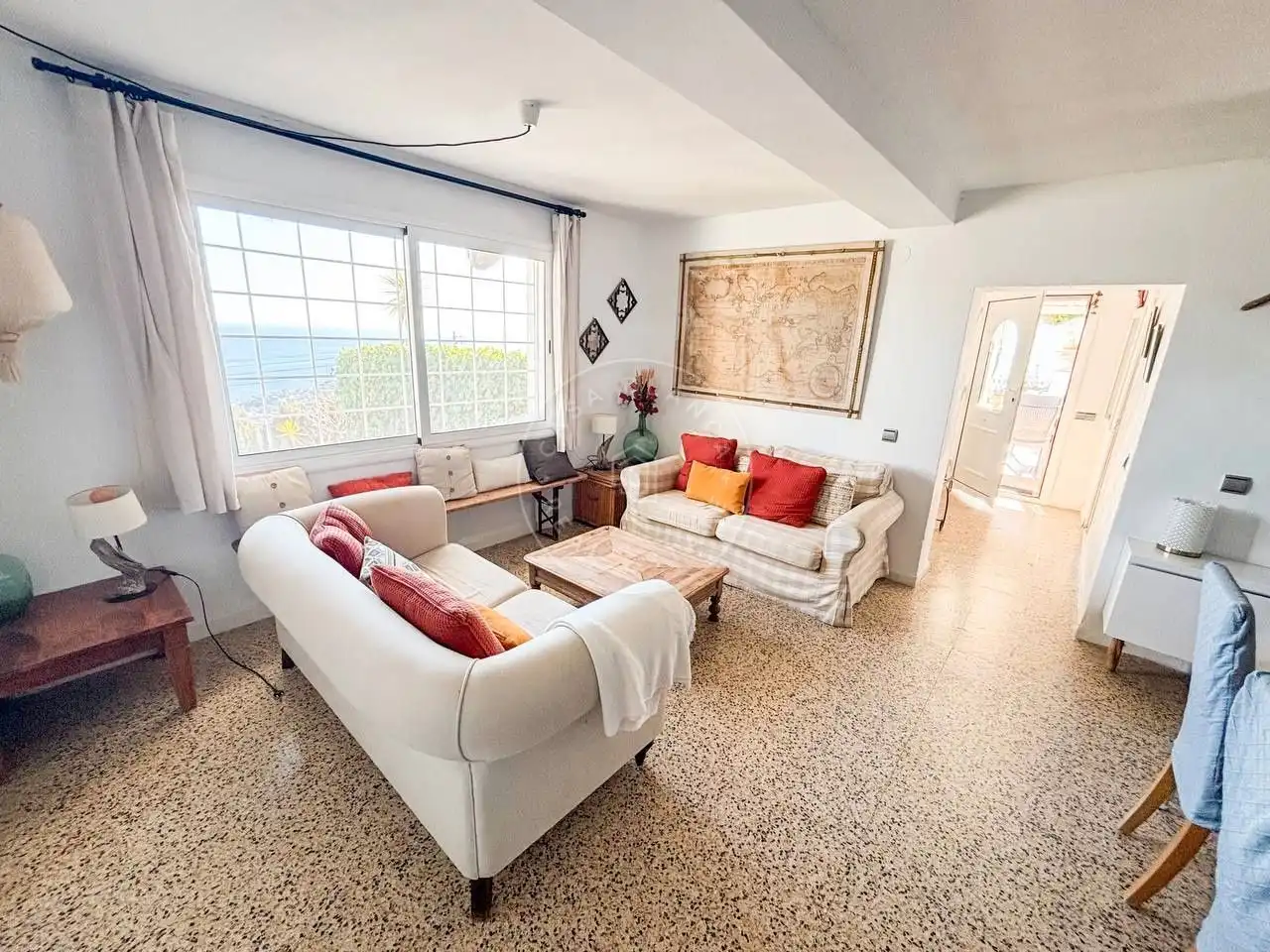 Wohnzimmer von Haus oder Chalet zum Verkauf in Lloret de Mar mit Heizung, Privatgarten und Abstellraum