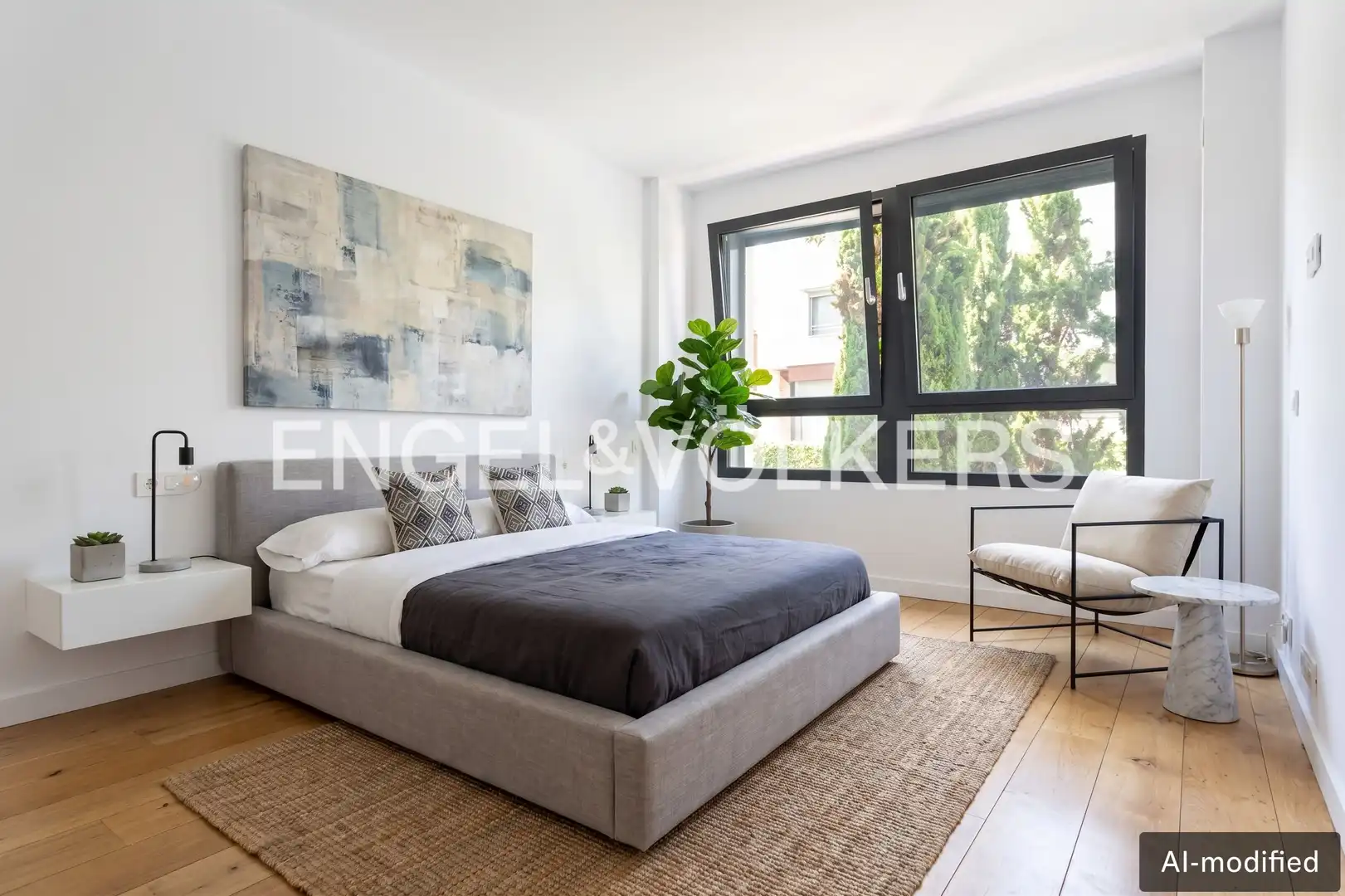 Schlafzimmer von Wohnung zur Miete in Madrid mit Klimaanlage, Heizung und Terrasse