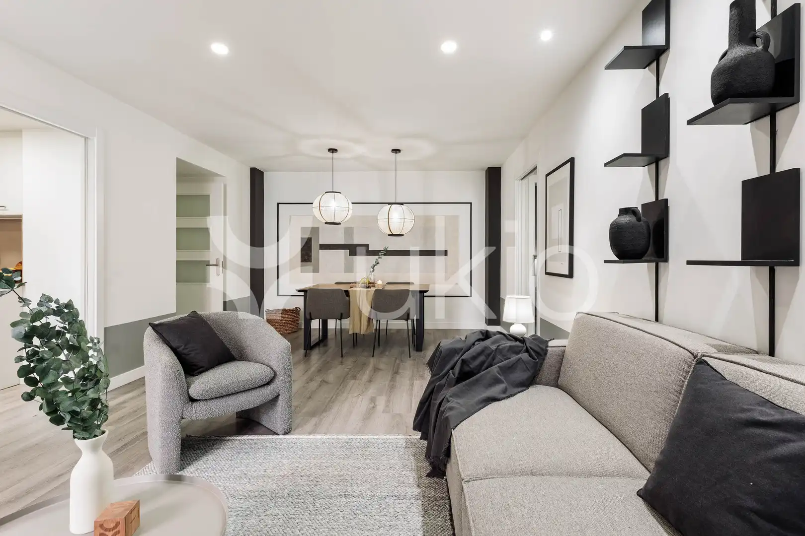 Sala de estar de Piso de alquiler en Barcelona con Aire acondicionado, Calefacción y Amueblado