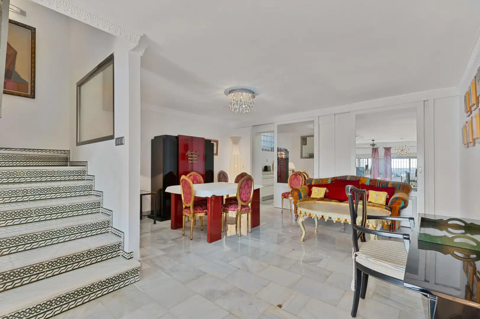 Sala d'estar de Casa adosada en venda en Mijas amb Aire condicionat, Calefacció i Terrassa