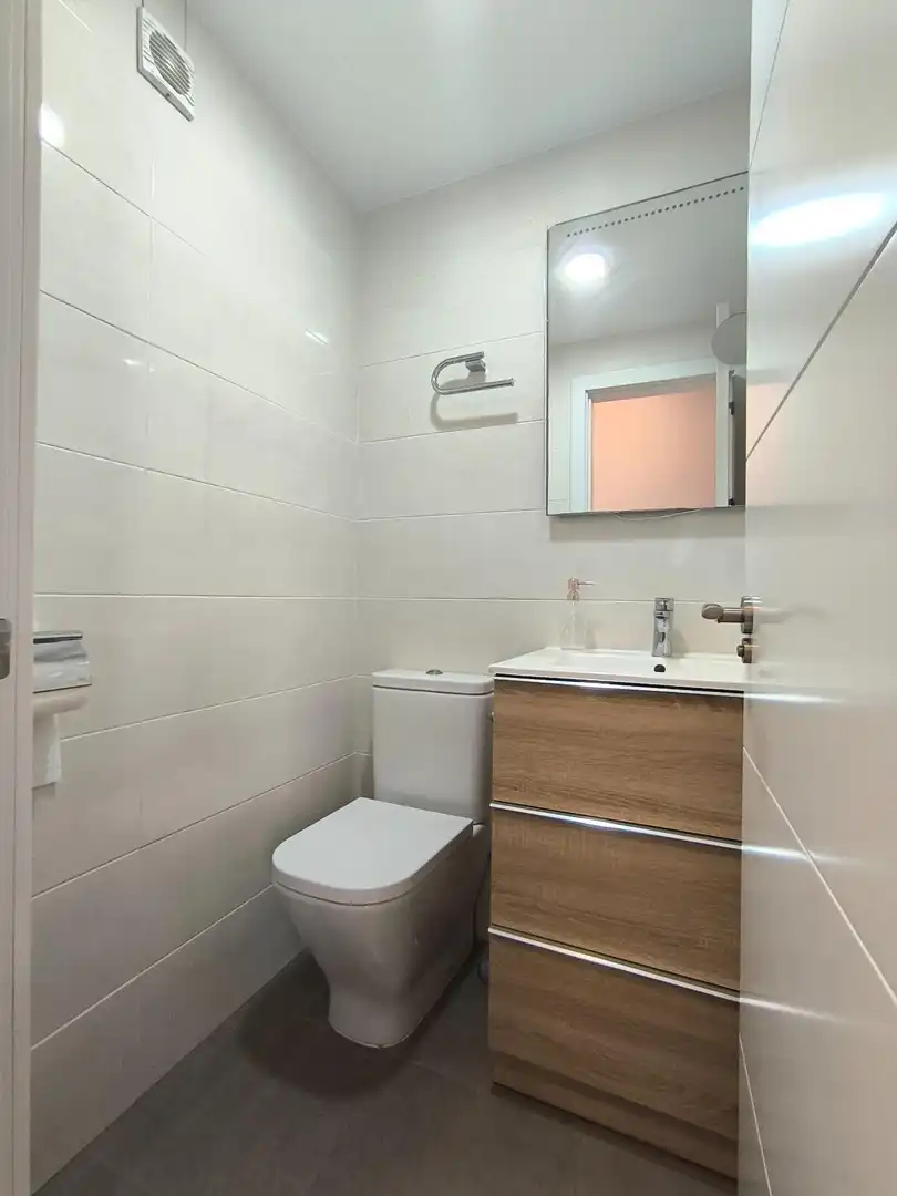 Badezimmer von Wohnung zur Miete in Málaga mit Klimaanlage, Privatgarten und Terrasse