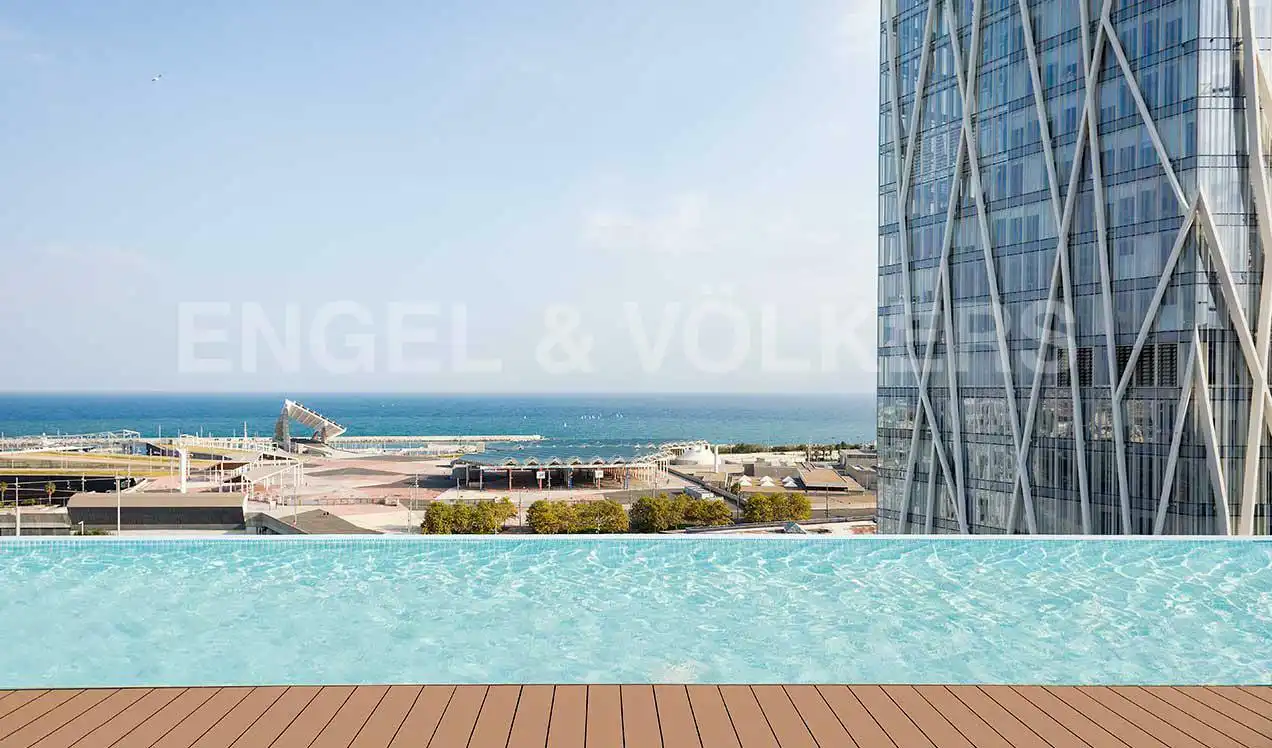Swimming pool of Flat for sale in Barcelona  with Air Conditioner, Heating and Parquet flooring