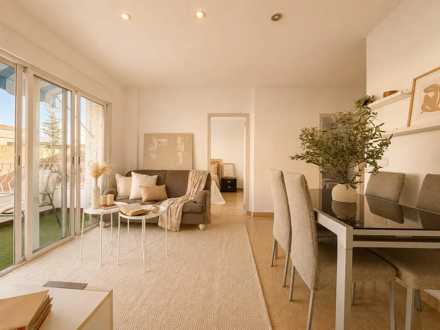 Living room of Flat for rent in Godella  with Air Conditioner, Terrace and Furnished