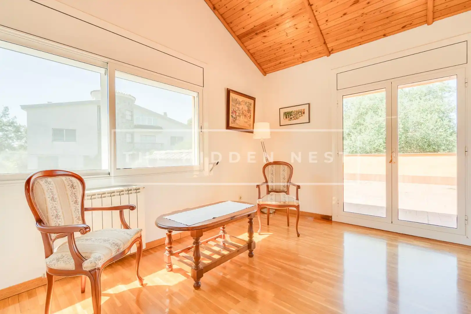 Sala d'estar de Casa o xalet en venda en Castellar del Vallès amb Calefacció, Parquet i Terrassa