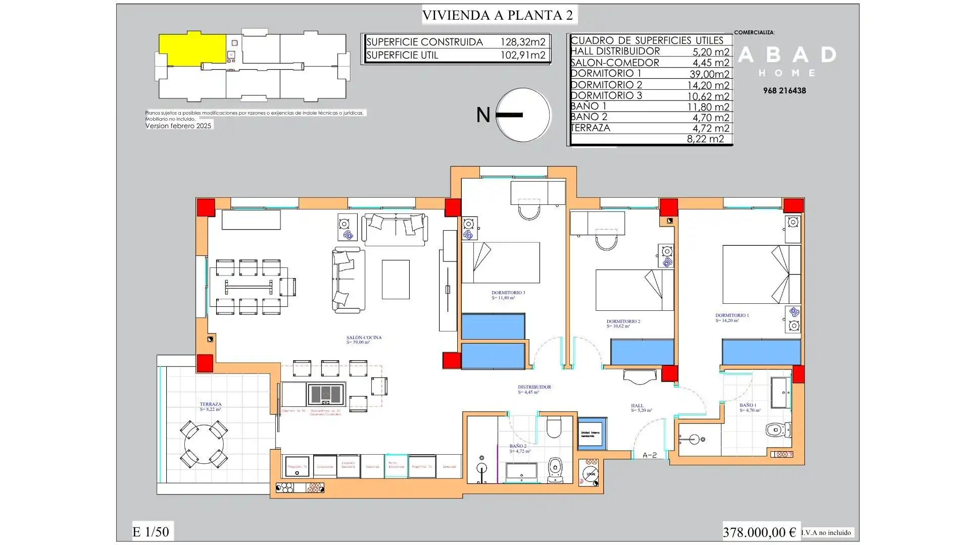 Piso en venta en Murcia con Aire acondicionado, Calefacción y Terraza