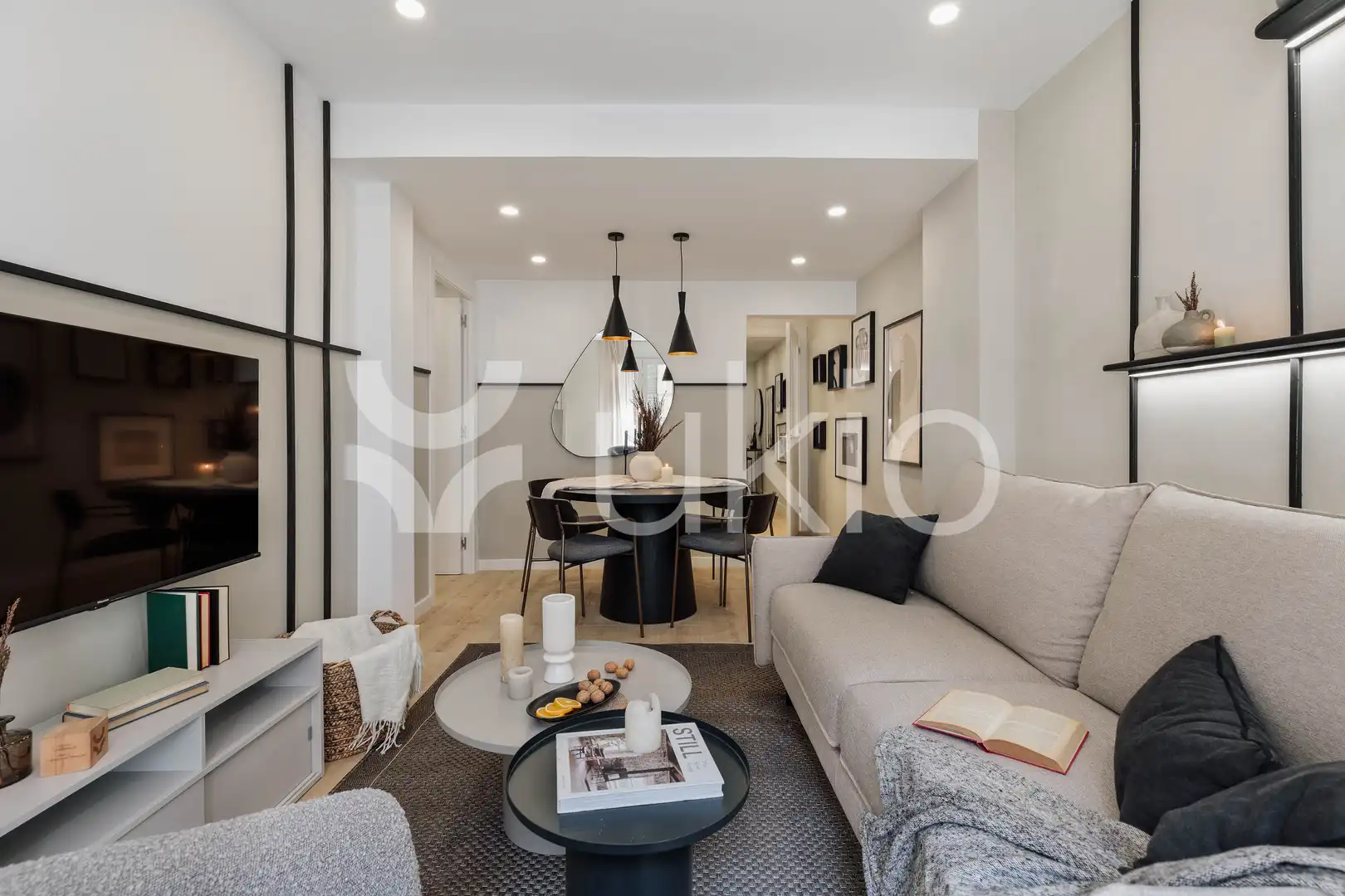 Sala d'estar de Apartament de lloguer en Barcelona amb Aire condicionat, Calefacció i Moblat