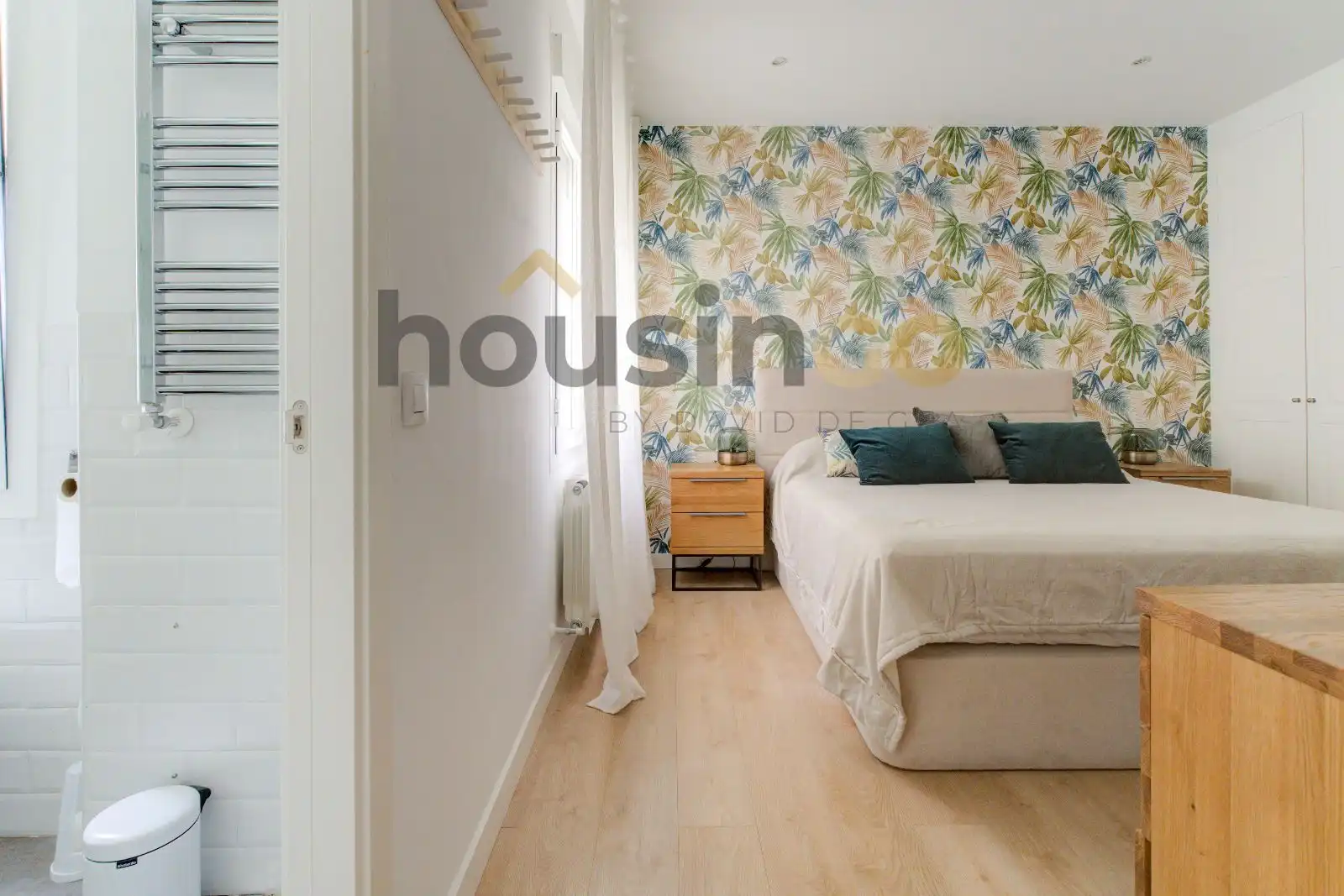 Schlafzimmer von Wohnung zur Miete in Madrid mit Klimaanlage, Heizung und Parkett