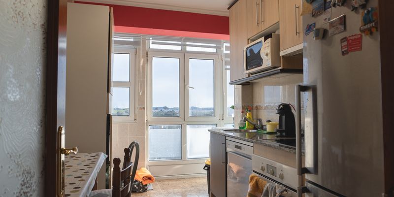 Kitchen of Flat for sale in Avilés  with Terrace and Furnished