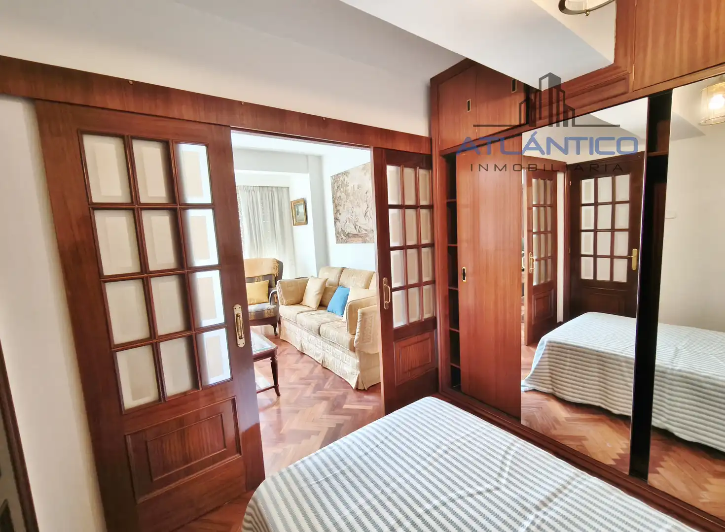 Bedroom of Flat for rent in A Coruña Capital   with Heating, Parquet flooring and Furnished