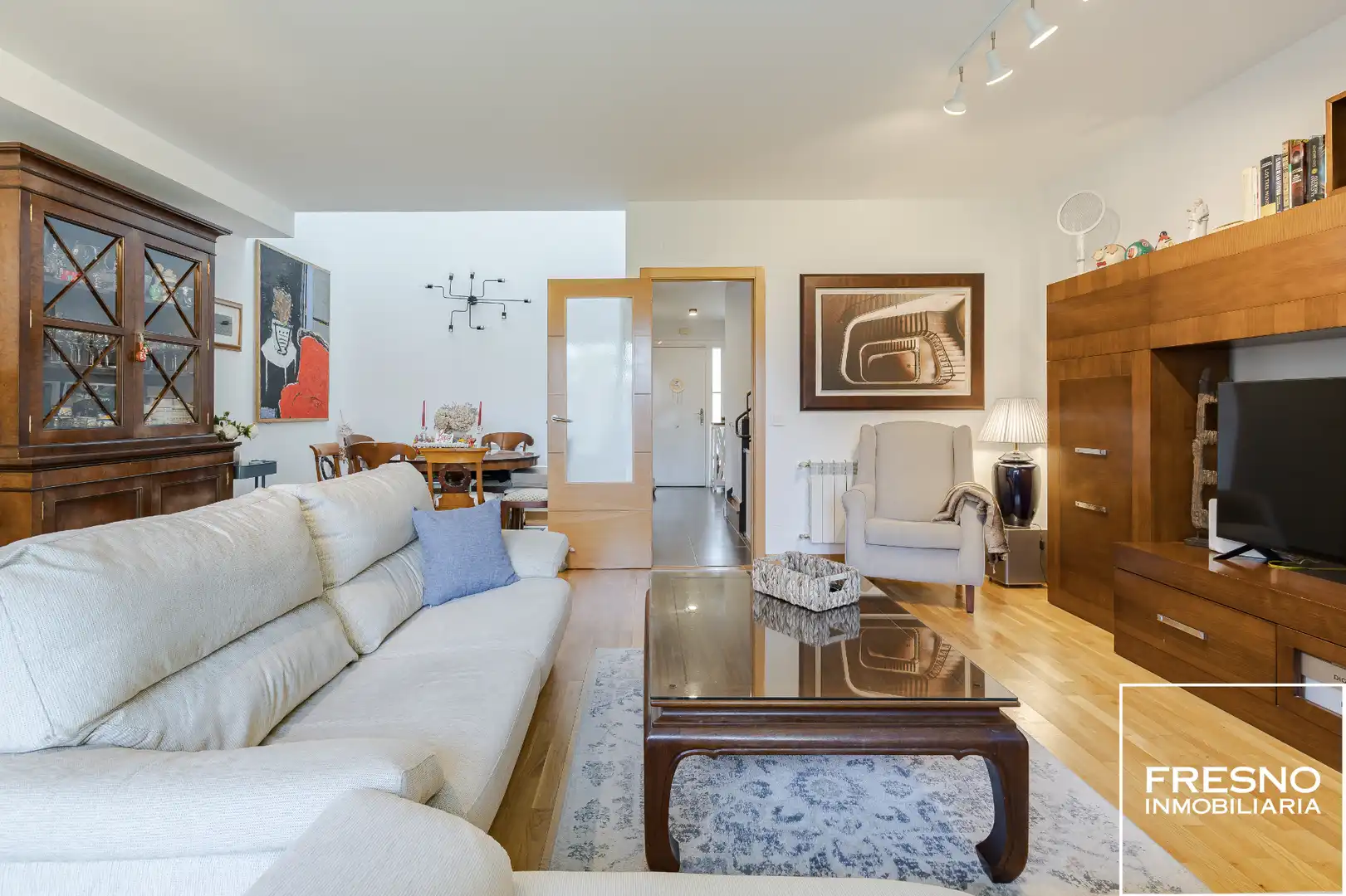 Sala de estar de Casa adosada en venta en Miramadrid
