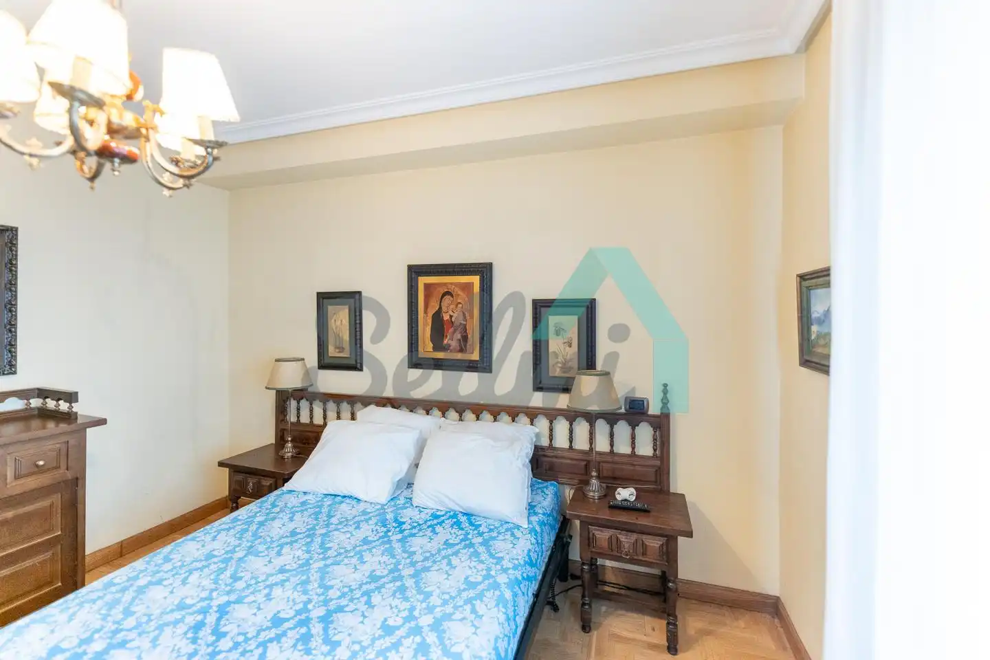 Schlafzimmer von Wohnung zur Miete in Gijón  mit Heizung, Parkett und Terrasse