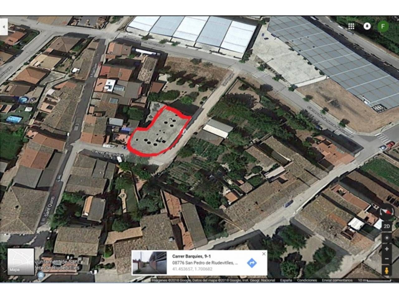 Vista exterior de Terreny industrial en venda en Sant Pere de Riudebitlles