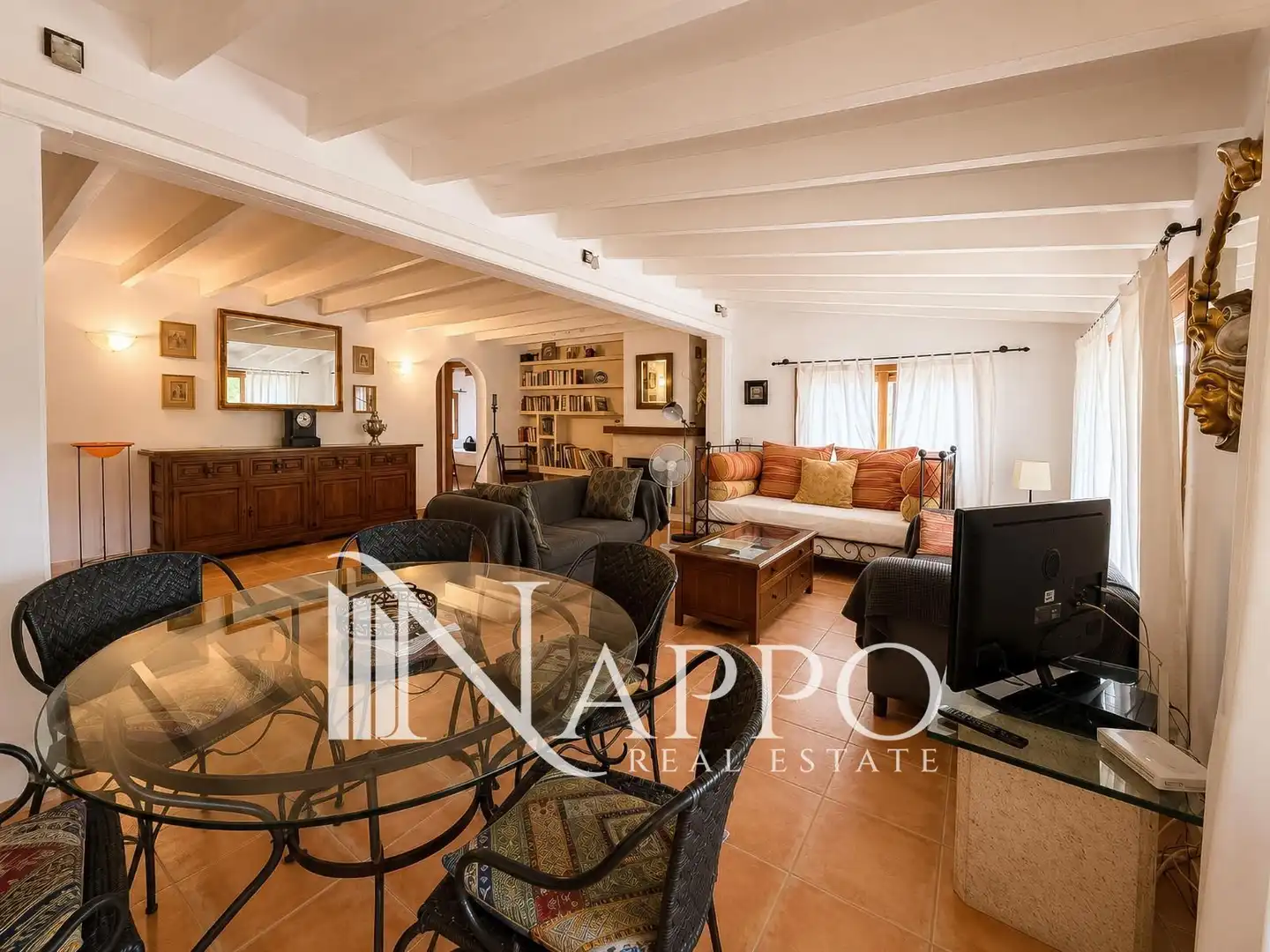 Sala de estar de Casa o chalet en venta en Pollença con Aire acondicionado, Calefacción y Piscina