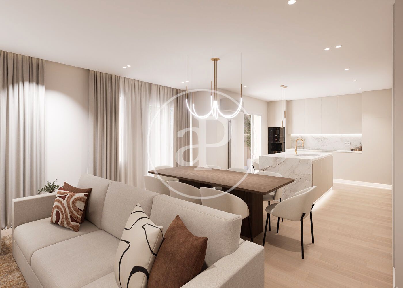 Sala d'estar de Pis en venda en  Madrid Capital amb Aire condicionat, Calefacció i Jardí privat