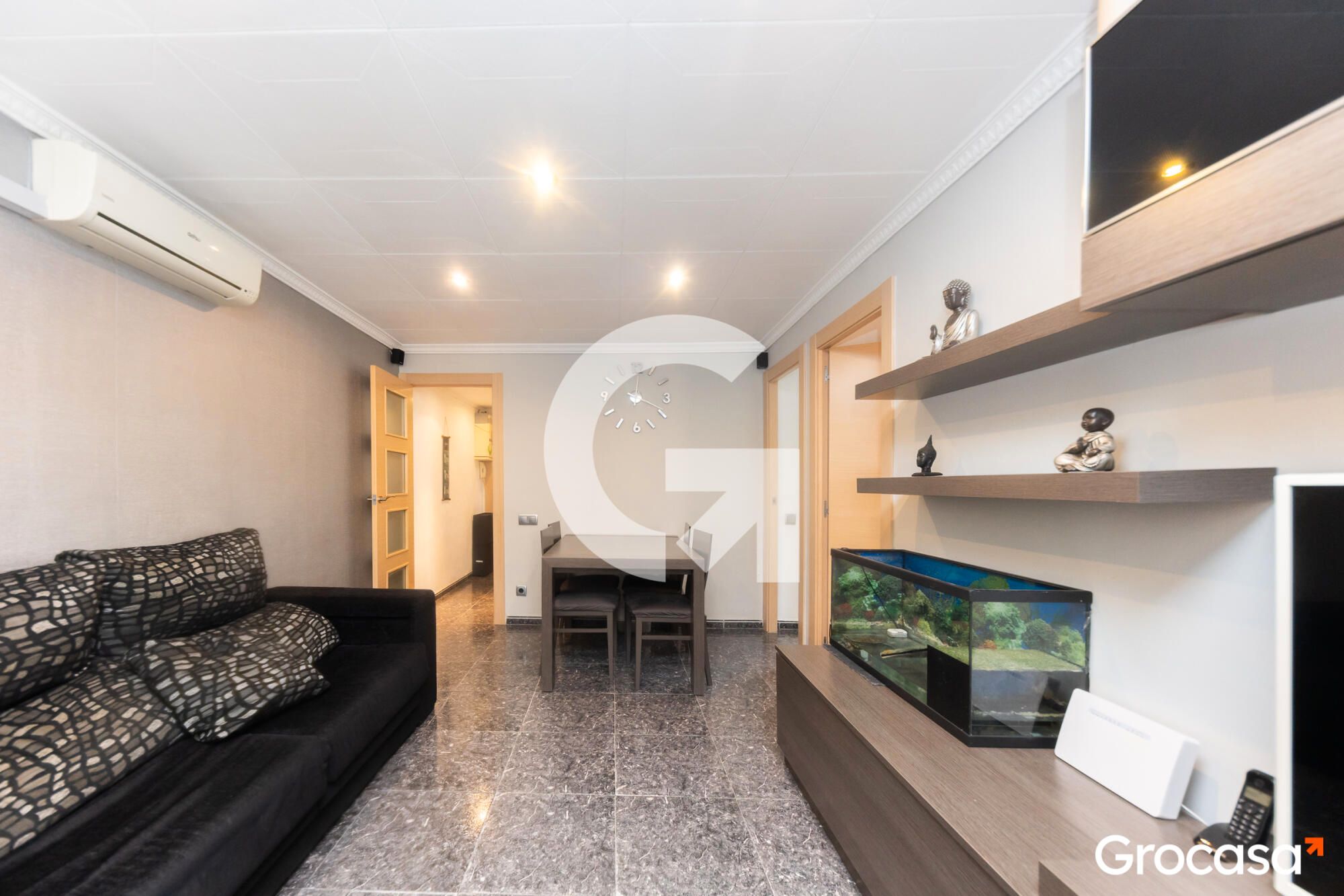 Sala de estar de Piso en venta en L'Hospitalet de Llobregat con Aire acondicionado