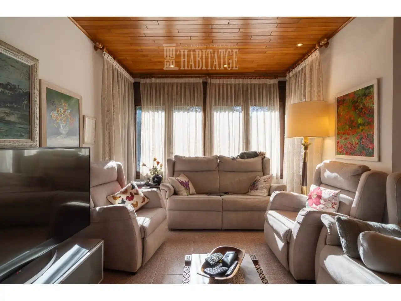 Sala de estar de Casa o chalet en venta en Aiguafreda con Aire acondicionado, Calefacción y Jardín privado