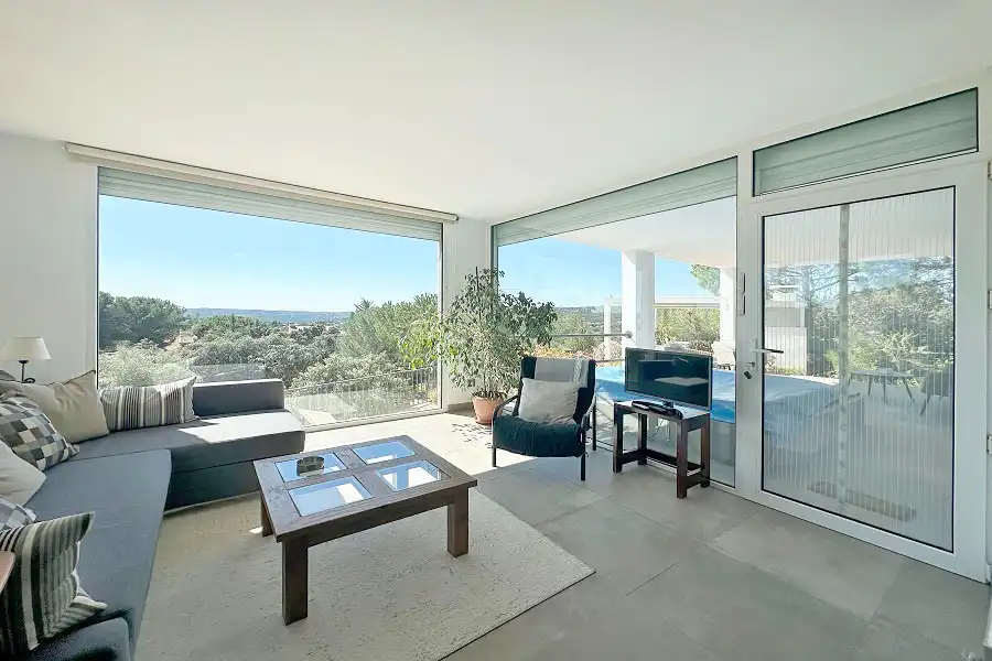 Living room of Houses for sale in Hoyo de Manzanares  with Air Conditioner, Heating and Private garden