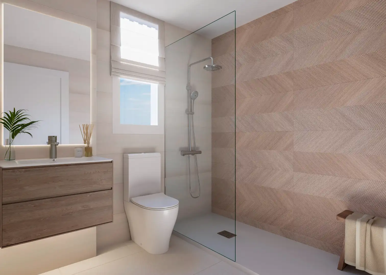 Bany de Apartament en venda en Estepona amb Aire condicionat, Calefacció i Jardí privat
