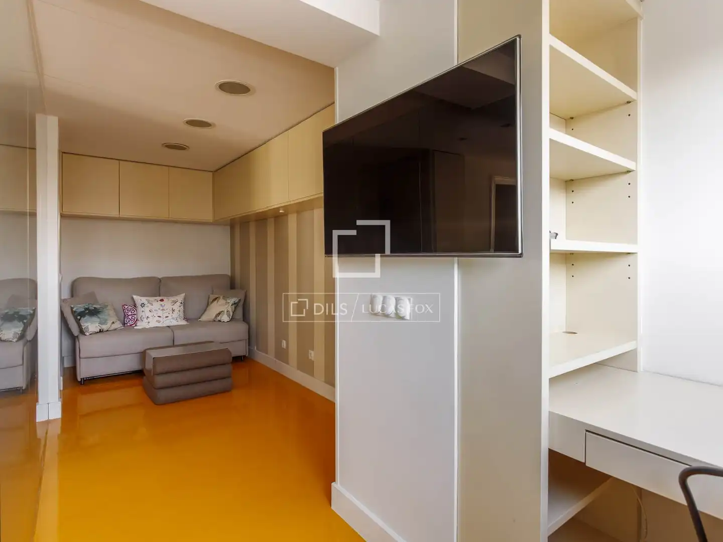 Wohnzimmer von Dachboden zur Miete in Madrid mit Klimaanlage, Heizung und Parkett