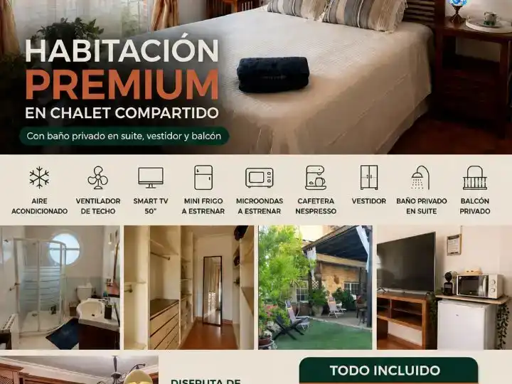Dormitori de Pis per a compartir en Valmojado amb Aire condicionat, Jardí privat i Moblat