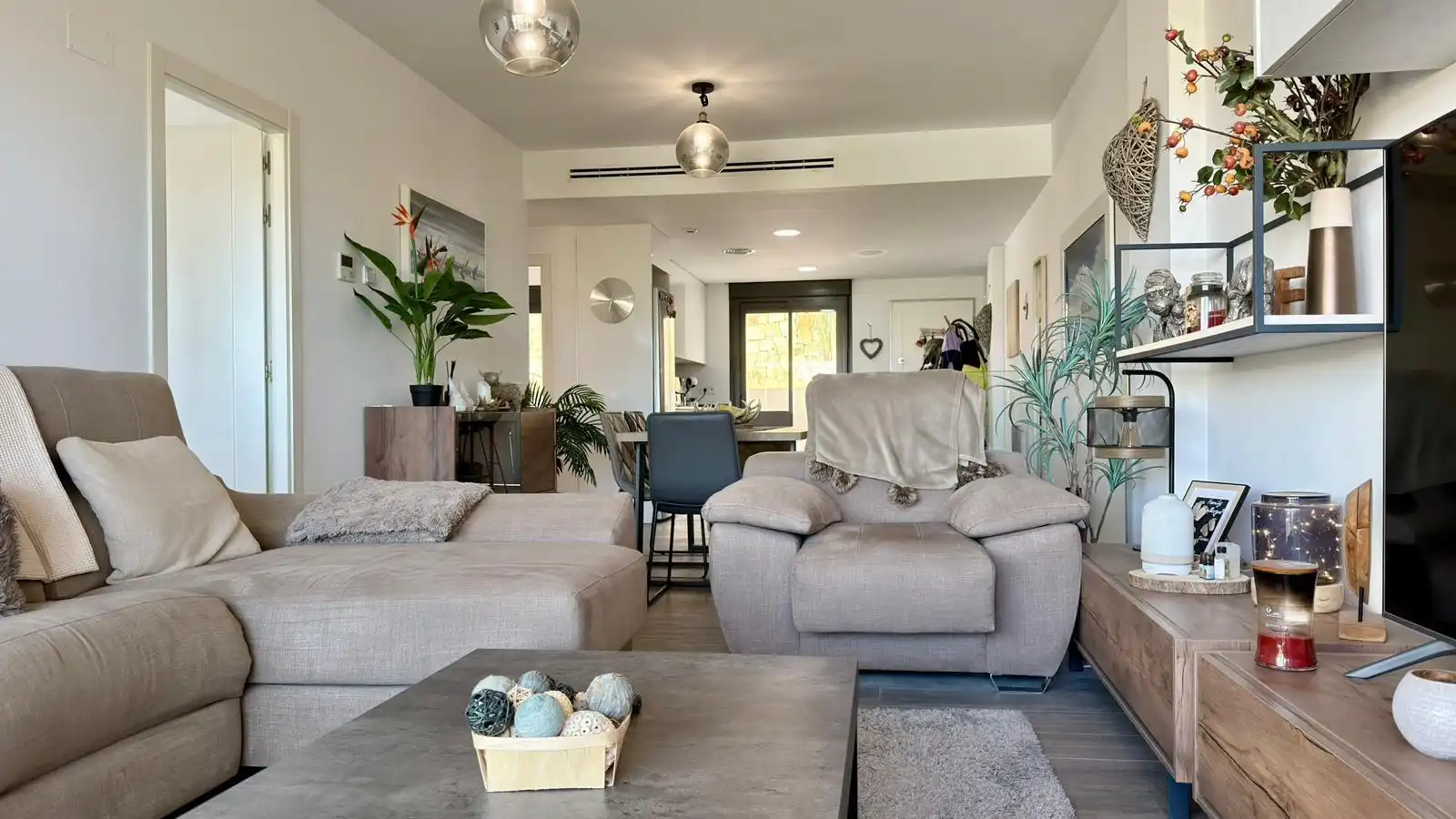 Wohnzimmer von Maisonette zum Verkauf in Finestrat mit Klimaanlage, Heizung und Privatgarten