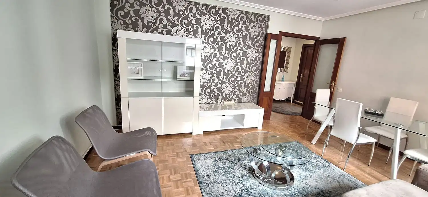 Living room of Flat for rent in Gijón   with Heating, Terrace and Swimming Pool