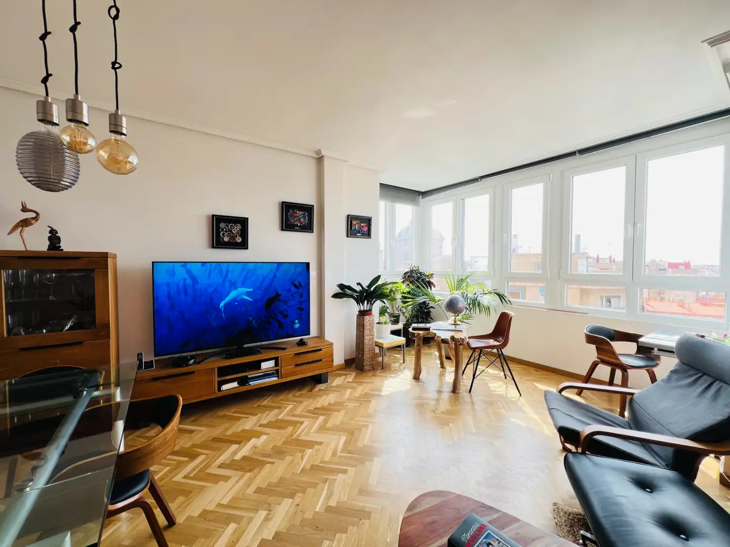 Living room of Flat for sale in Zaragoza  with Air Conditioner, Heating and Parquet flooring