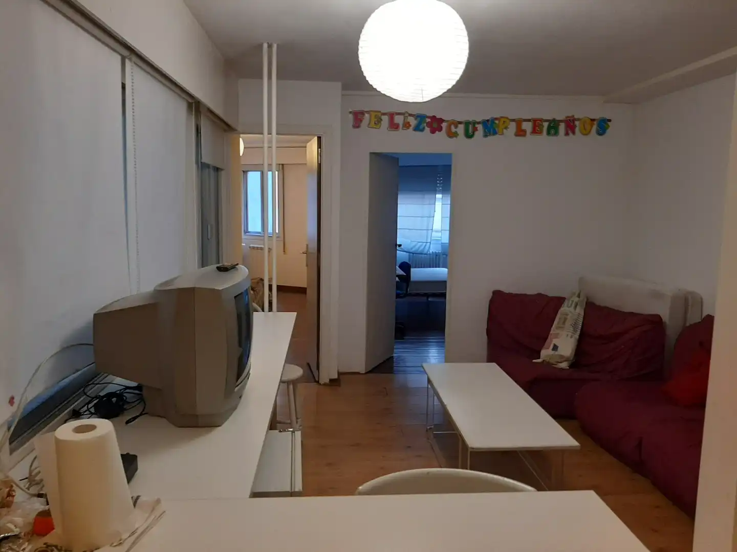 Sala d'estar de Pis en venda en Santiago de Compostela  amb Calefacció, Parquet i Traster