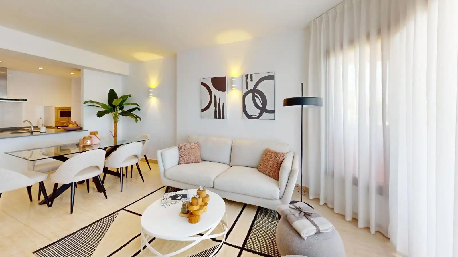 Wohnzimmer von Dachboden zum Verkauf in Fuengirola mit Klimaanlage, Terrasse und Gemeinschaftspool