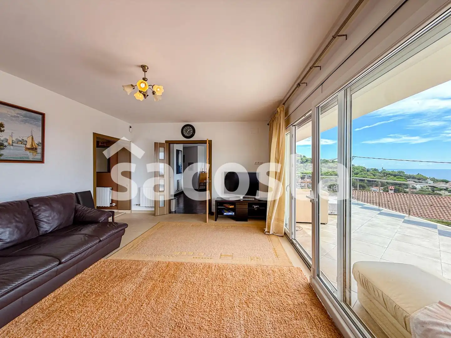 Wohnzimmer von Haus oder Chalet zum Verkauf in Lloret de Mar mit Klimaanlage, Heizung und Privatgarten