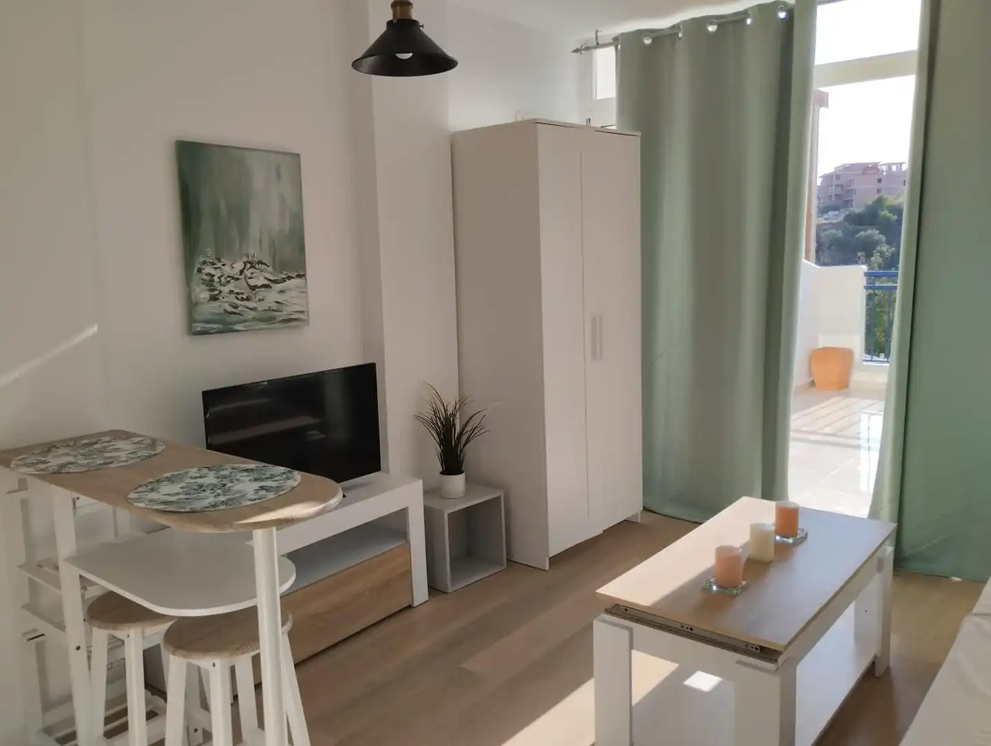 Wohnzimmer von Wohnungen zum Verkauf in Benalmádena mit Klimaanlage, Heizung und Terrasse