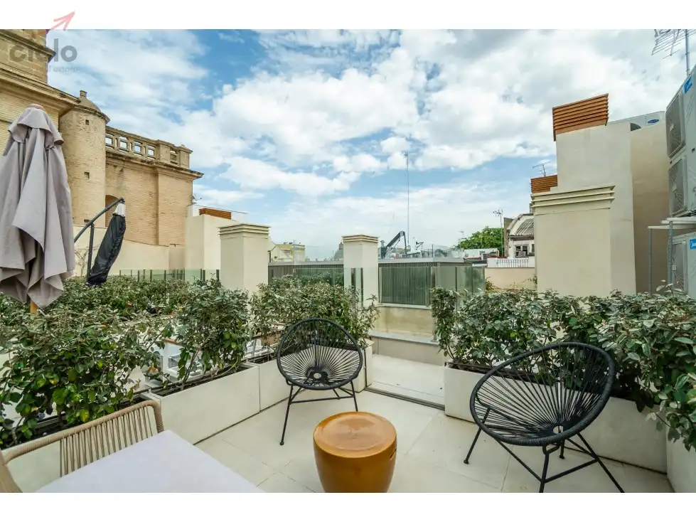 Terrace of Flat for sale in Sevilla  with Terrace, Swimming Pool and Furnished